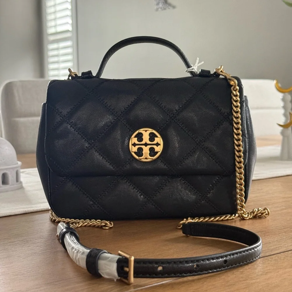 NWT Tory Burch Willa Mini Top Handle Crossbody Shoulder Bag BLACK
